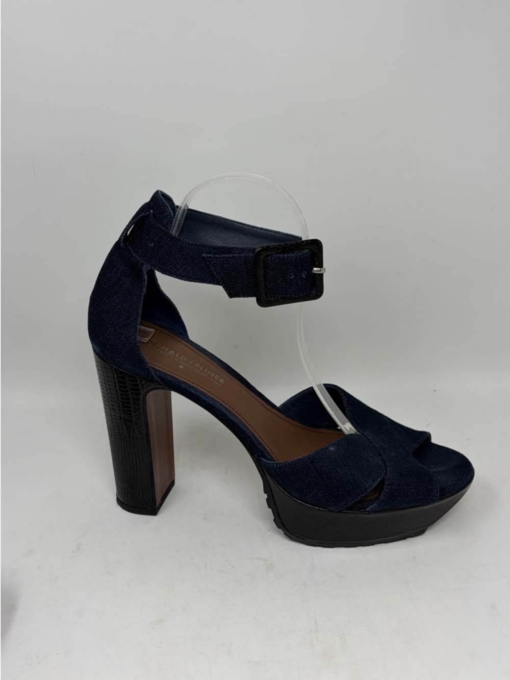 Donald J Pliner Denim Platform Sandal Heels Size 10